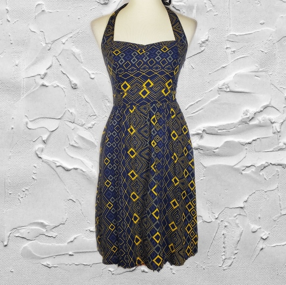 Anthropologie Dresses & Skirts - Edme & Esyllte Anthropologie Blue Halter Dress 2